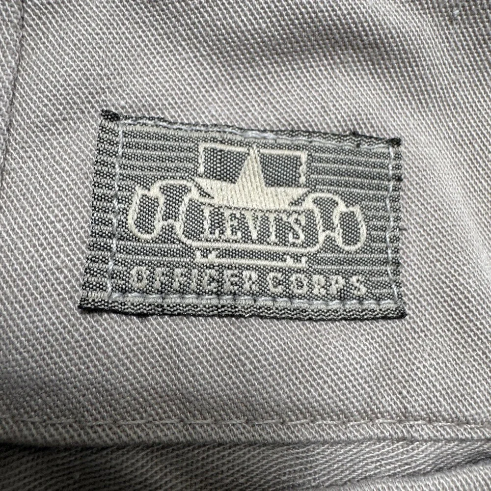 Levis Officer Corps Pants Mens 36x28 Gray Pleated Chino Relaxed Fit‎ Cotton USA